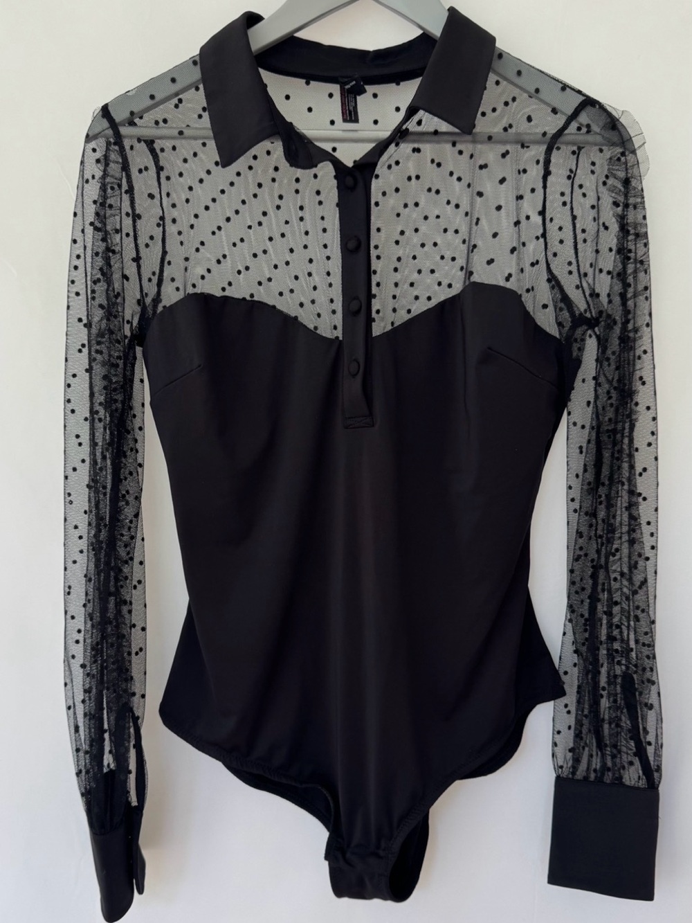 Thistle and Spire - Meserole Bodysuit with collar in Black